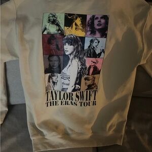 Taylor Swift Multicolor Graphic Sweatshirt - Cream